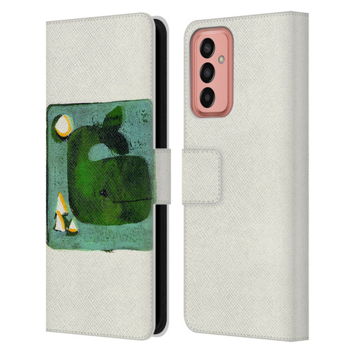 Wyanne Animals 2 Green Whale Monoprint Leather Book Wallet Case Cover For Samsung Galaxy M13 (2022)