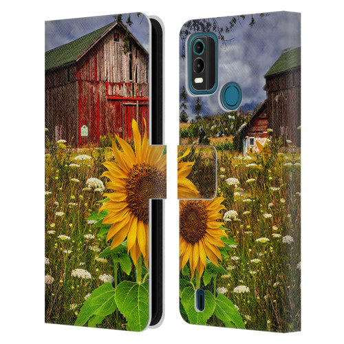 Celebrate Life Gallery Florals Barn Meadow Flowers Leather Book Wallet Case Cover For Nokia G11 Plus