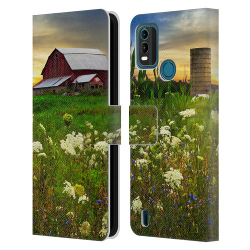 Celebrate Life Gallery Florals Sunset Lace Pastures Leather Book Wallet Case Cover For Nokia G11 Plus