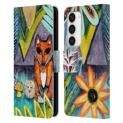 Wyanne Animals 2 Fox Leather Book Wallet Case Cover For Samsung Galaxy S23 5G