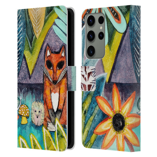 Wyanne Animals 2 Fox Leather Book Wallet Case Cover For Samsung Galaxy S23 Ultra 5G