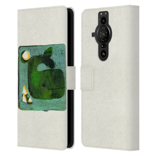 Wyanne Animals 2 Green Whale Monoprint Leather Book Wallet Case Cover For Sony Xperia Pro-I