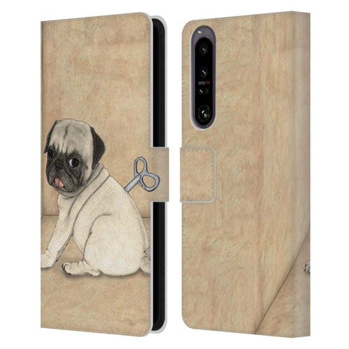 Barruf Dogs Pug Toy Leather Book Wallet Case Cover For Sony Xperia 1 IV