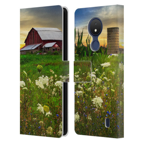 Celebrate Life Gallery Florals Sunset Lace Pastures Leather Book Wallet Case Cover For Nokia C21