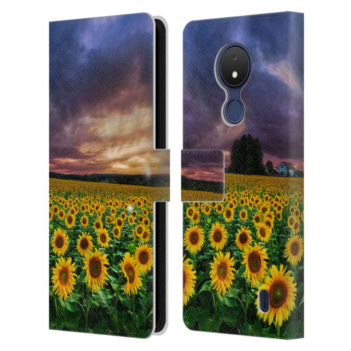 Celebrate Life Gallery Florals Stormy Sunrise Leather Book Wallet Case Cover For Nokia C21