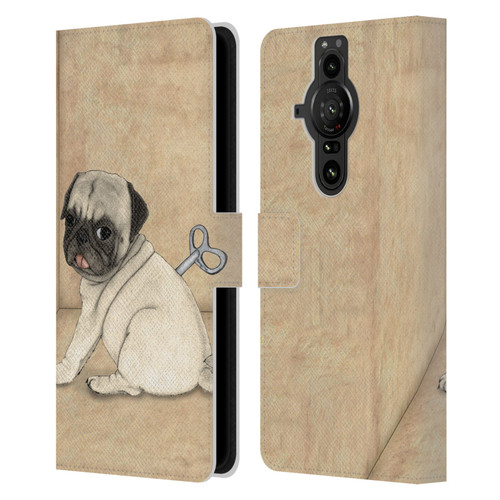 Barruf Dogs Pug Toy Leather Book Wallet Case Cover For Sony Xperia Pro-I