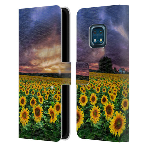 Celebrate Life Gallery Florals Stormy Sunrise Leather Book Wallet Case Cover For Nokia XR20