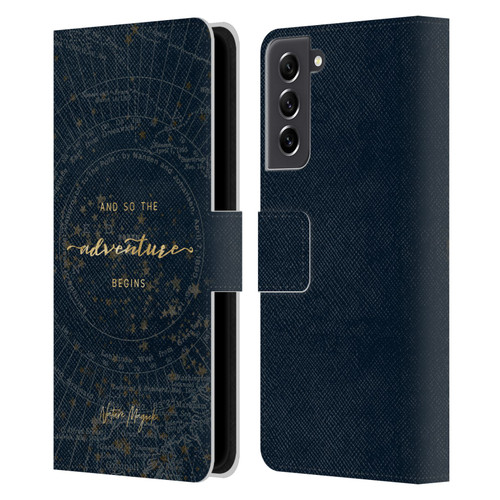 Nature Magick So The Adventure Begins Quote Star Map Leather Book Wallet Case Cover For Samsung Galaxy S21 FE 5G