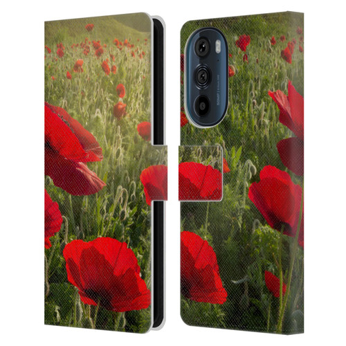 Celebrate Life Gallery Florals Waiting For The Morning Leather Book Wallet Case Cover For Motorola Edge 30