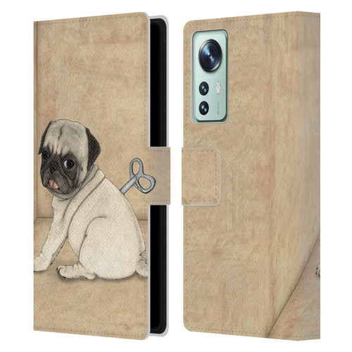Barruf Dogs Pug Toy Leather Book Wallet Case Cover For Xiaomi 12