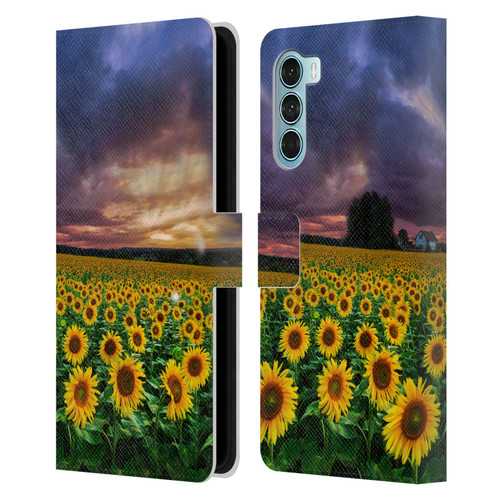 Celebrate Life Gallery Florals Stormy Sunrise Leather Book Wallet Case Cover For Motorola Edge S30 / Moto G200 5G