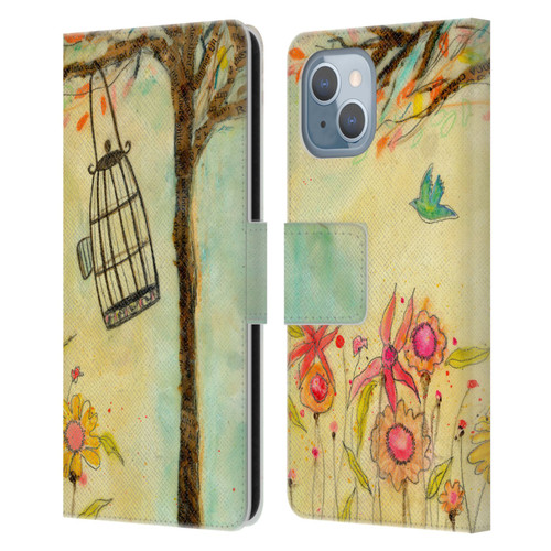 Wyanne Birds Free To Be Leather Book Wallet Case Cover For Apple iPhone 14
