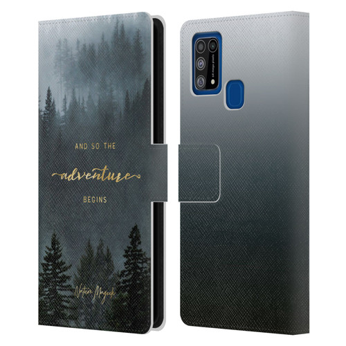 Nature Magick So The Adventure Begins Quote Trees Leather Book Wallet Case Cover For Samsung Galaxy M31 (2020)