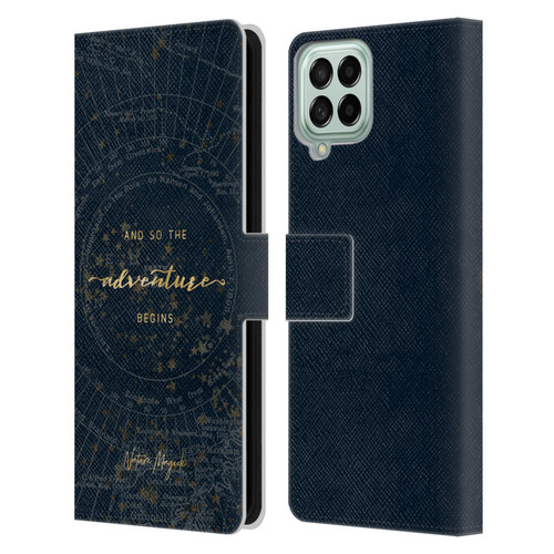 Nature Magick So The Adventure Begins Quote Star Map Leather Book Wallet Case Cover For Samsung Galaxy M33 (2022)