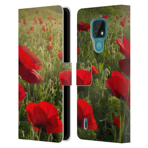 Celebrate Life Gallery Florals Waiting For The Morning Leather Book Wallet Case Cover For Motorola Moto E7