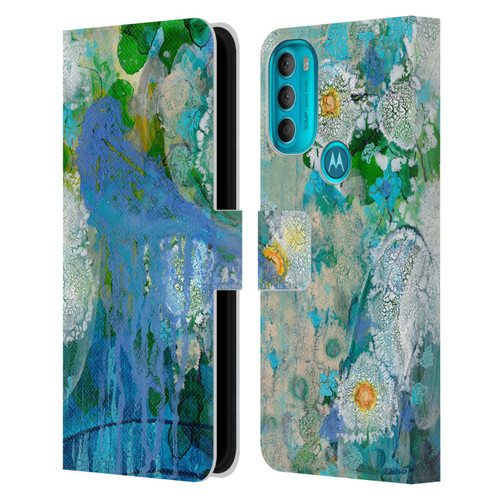 Wyanne Birds Bluebird Reflections Leather Book Wallet Case Cover For Motorola Moto G71 5G