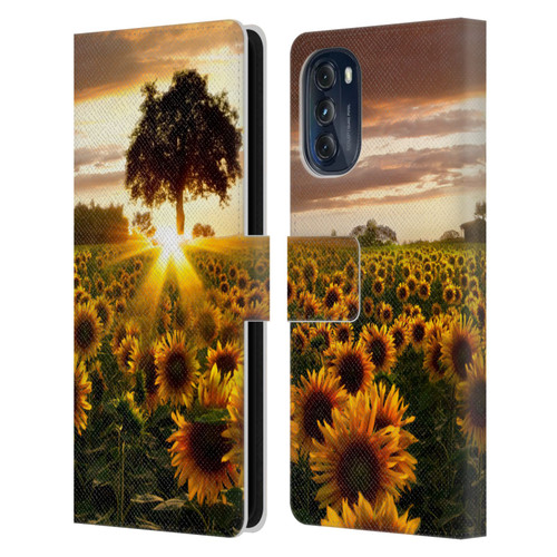 Celebrate Life Gallery Florals Fields Of Gold Leather Book Wallet Case Cover For Motorola Moto G (2022)