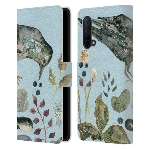 Wyanne Birds Fallen Blueberries Leather Book Wallet Case Cover For OnePlus Nord CE 5G