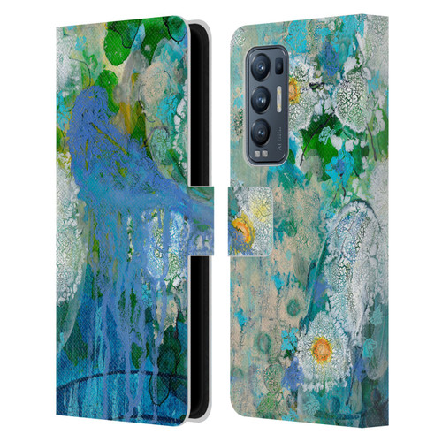 Wyanne Birds Bluebird Reflections Leather Book Wallet Case Cover For OPPO Find X3 Neo / Reno5 Pro+ 5G