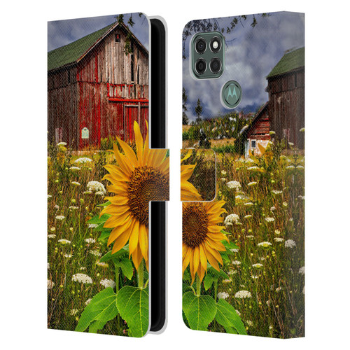 Celebrate Life Gallery Florals Barn Meadow Flowers Leather Book Wallet Case Cover For Motorola Moto G9 Power