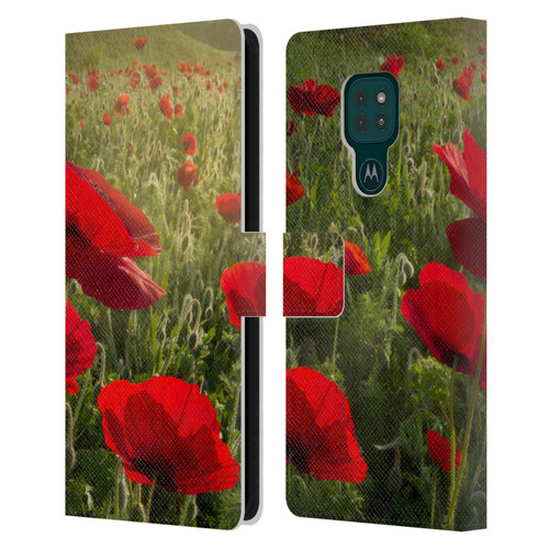 Celebrate Life Gallery Florals Waiting For The Morning Leather Book Wallet Case Cover For Motorola Moto G9 Play