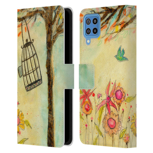 Wyanne Birds Free To Be Leather Book Wallet Case Cover For Samsung Galaxy F22 (2021)