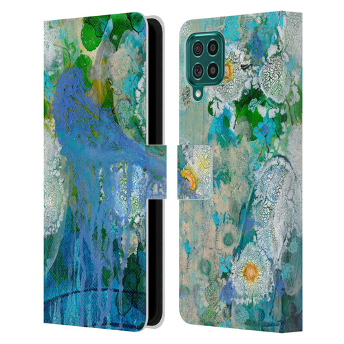 Wyanne Birds Bluebird Reflections Leather Book Wallet Case Cover For Samsung Galaxy F62 (2021)