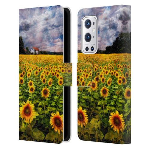 Celebrate Life Gallery Florals Dreaming Of Sunflowers Leather Book Wallet Case Cover For OnePlus 9 Pro