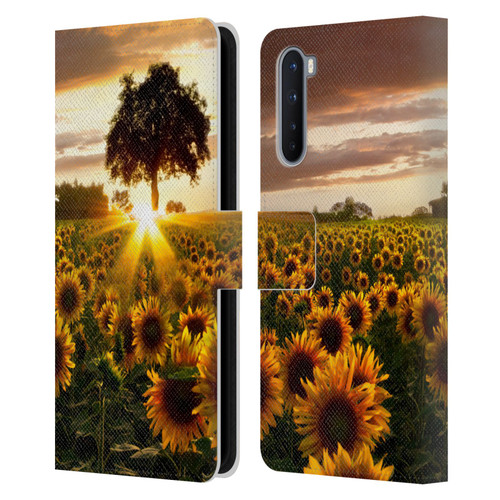 Celebrate Life Gallery Florals Fields Of Gold Leather Book Wallet Case Cover For OnePlus Nord 5G