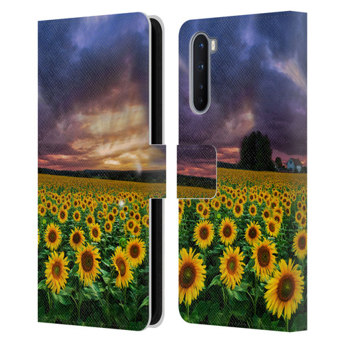 Celebrate Life Gallery Florals Stormy Sunrise Leather Book Wallet Case Cover For OnePlus Nord 5G