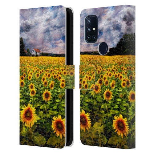 Celebrate Life Gallery Florals Dreaming Of Sunflowers Leather Book Wallet Case Cover For OnePlus Nord N10 5G