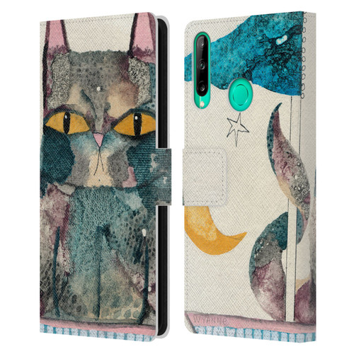 Wyanne Cat By The Light Of The Moon Leather Book Wallet Case Cover For Huawei P40 lite E