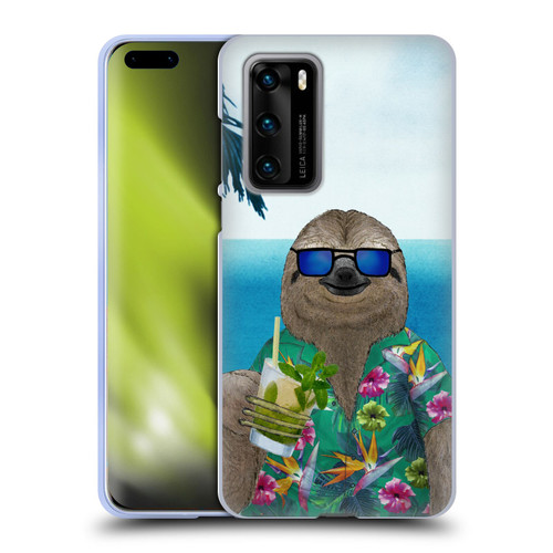 Barruf Animals Sloth In Summer Soft Gel Case for Huawei P40 5G