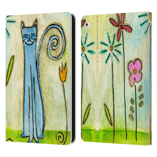 Wyanne Cat Blue Cat In The Flower Garden Leather Book Wallet Case Cover For Apple iPad Air 2 (2014)