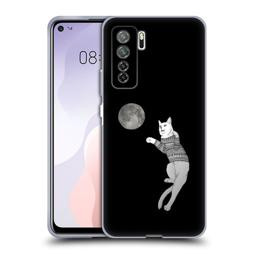 Barruf Animals Cat-ch The Moon Soft Gel Case for Huawei Nova 7 SE/P40 Lite 5G