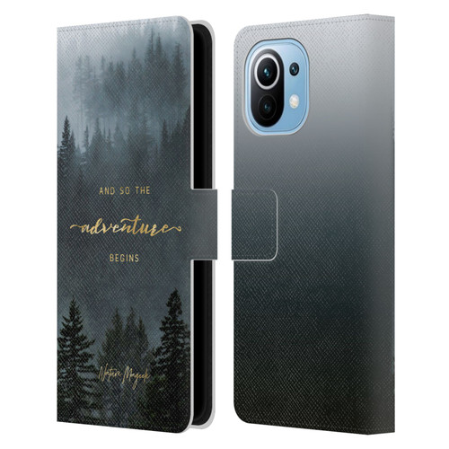 Nature Magick So The Adventure Begins Quote Trees Leather Book Wallet Case Cover For Xiaomi Mi 11