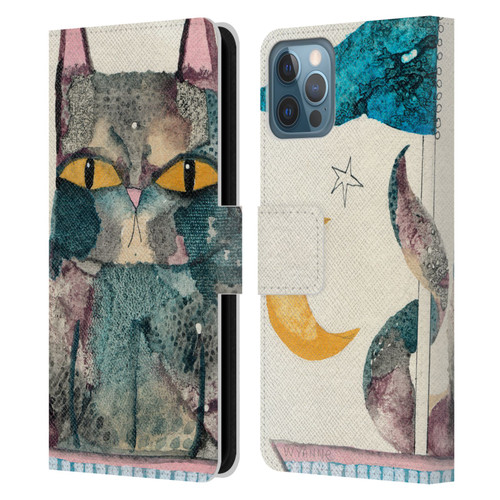 Wyanne Cat By The Light Of The Moon Leather Book Wallet Case Cover For Apple iPhone 12 / iPhone 12 Pro