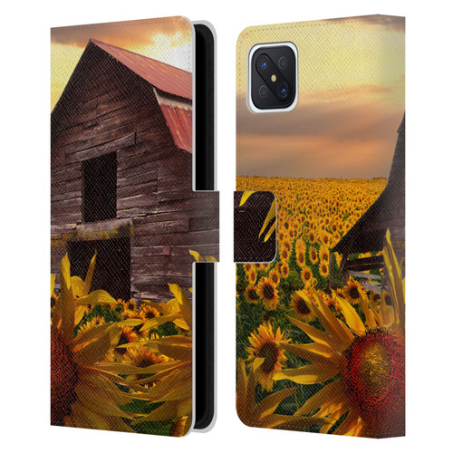 Celebrate Life Gallery Florals Sunflower Dance Leather Book Wallet Case Cover For OPPO Reno4 Z 5G