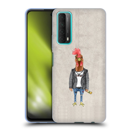 Barruf Animals Punk Rooster Soft Gel Case for Huawei P Smart (2021)