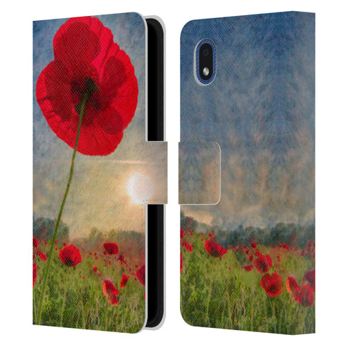 Celebrate Life Gallery Florals Red Flower Leather Book Wallet Case Cover For Samsung Galaxy A01 Core (2020)