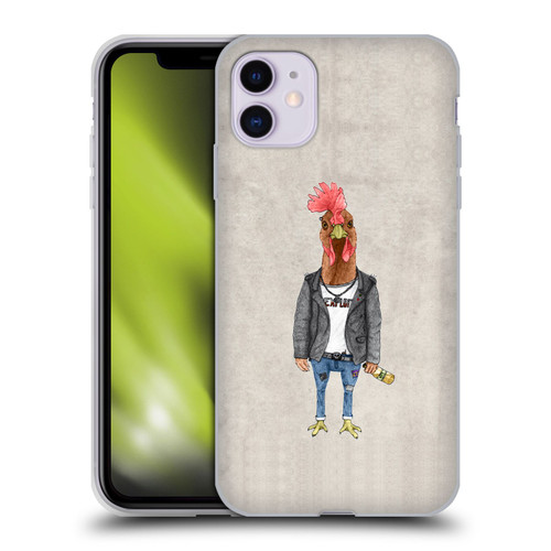 Barruf Animals Punk Rooster Soft Gel Case for Apple iPhone 11