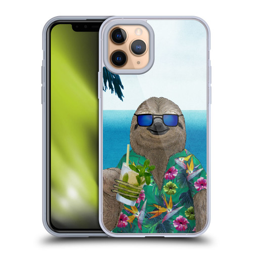 Barruf Animals Sloth In Summer Soft Gel Case for Apple iPhone 11 Pro