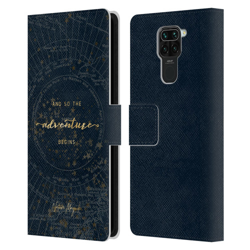 Nature Magick So The Adventure Begins Quote Star Map Leather Book Wallet Case Cover For Xiaomi Redmi Note 9 / Redmi 10X 4G