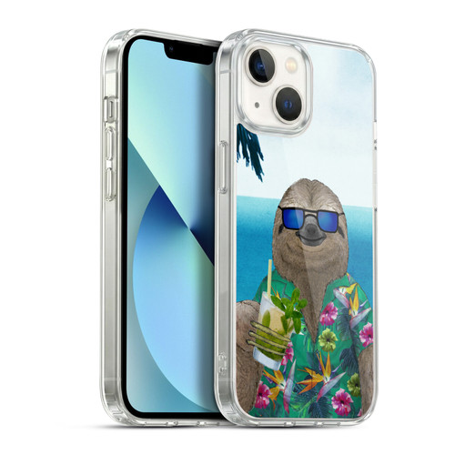 Barruf Animals Sloth In Summer Soft Gel Case for Apple iPhone 13