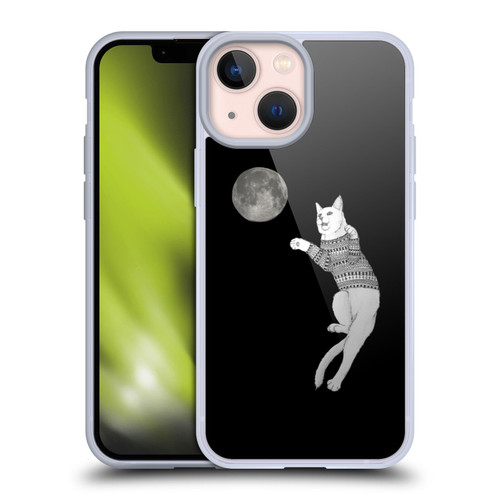 Barruf Animals Cat-ch The Moon Soft Gel Case for Apple iPhone 13 Mini