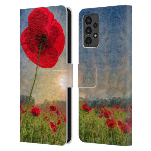 Celebrate Life Gallery Florals Red Flower Leather Book Wallet Case Cover For Samsung Galaxy A13 (2022)