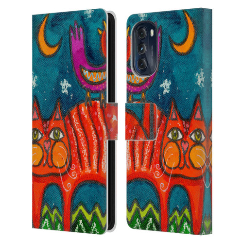 Wyanne Cat Birdy Got My Tail Kitty Leather Book Wallet Case Cover For Motorola Moto G (2022)