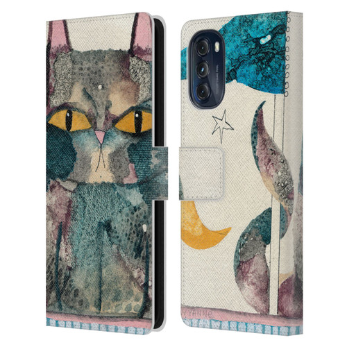 Wyanne Cat By The Light Of The Moon Leather Book Wallet Case Cover For Motorola Moto G (2022)