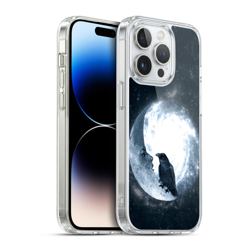 Barruf Animals Crow and Its Moon Soft Gel Case for Apple iPhone 14 Pro & MagSafe