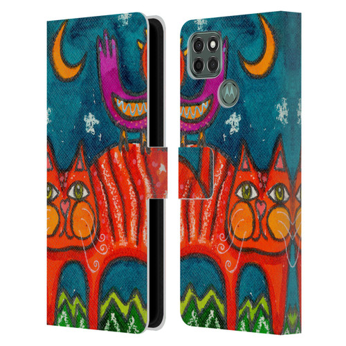 Wyanne Cat Birdy Got My Tail Kitty Leather Book Wallet Case Cover For Motorola Moto G9 Power